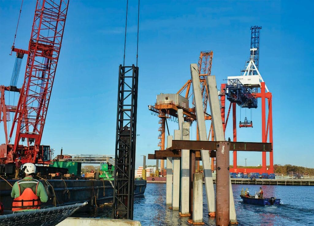 homeport falsework frame precast piles